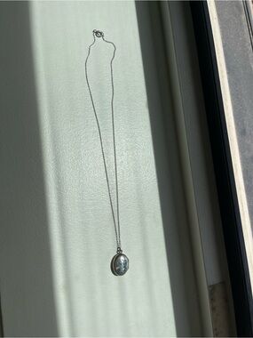 Sterling Silver Oval Locket Necklace - Silver